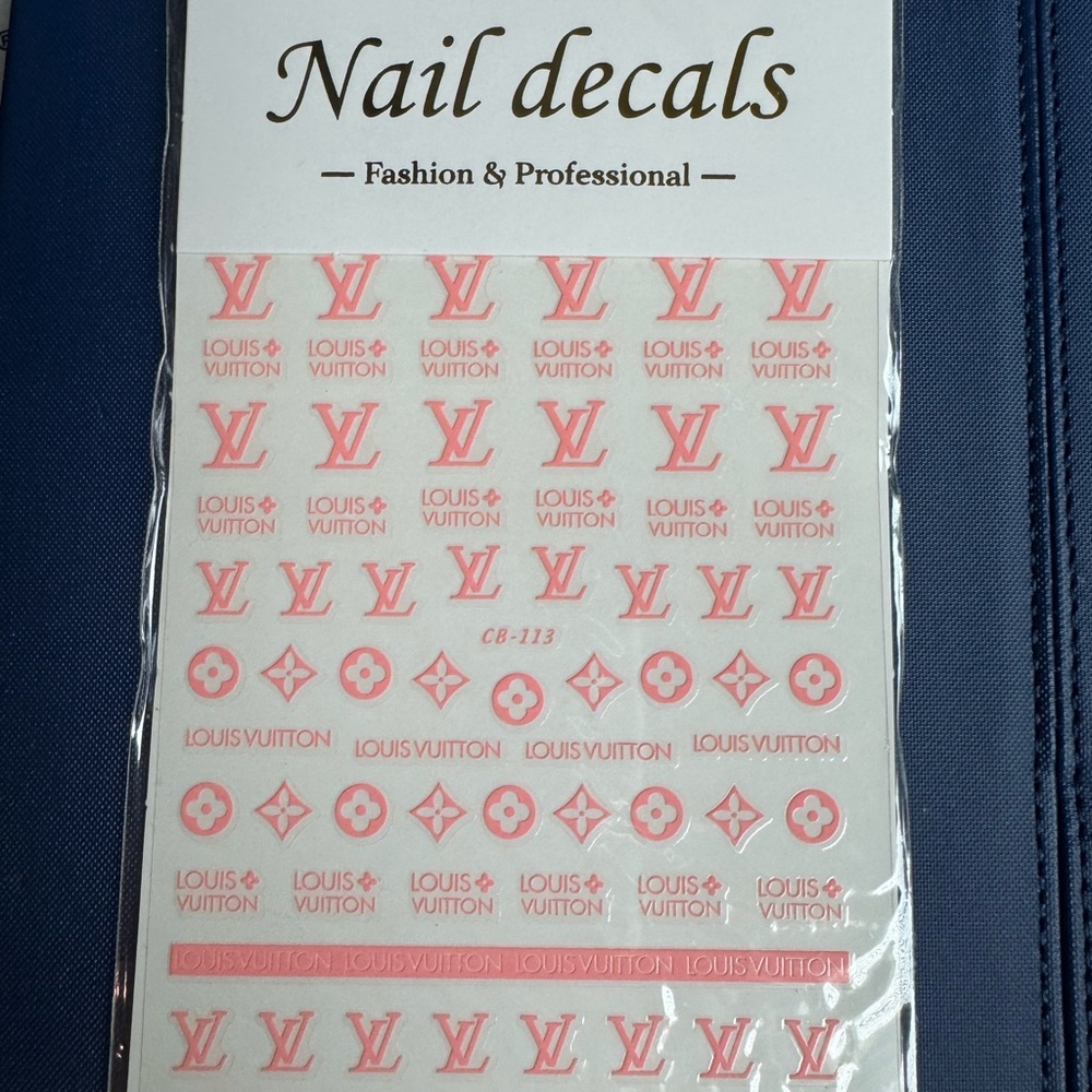 LV Pink Nail Decals